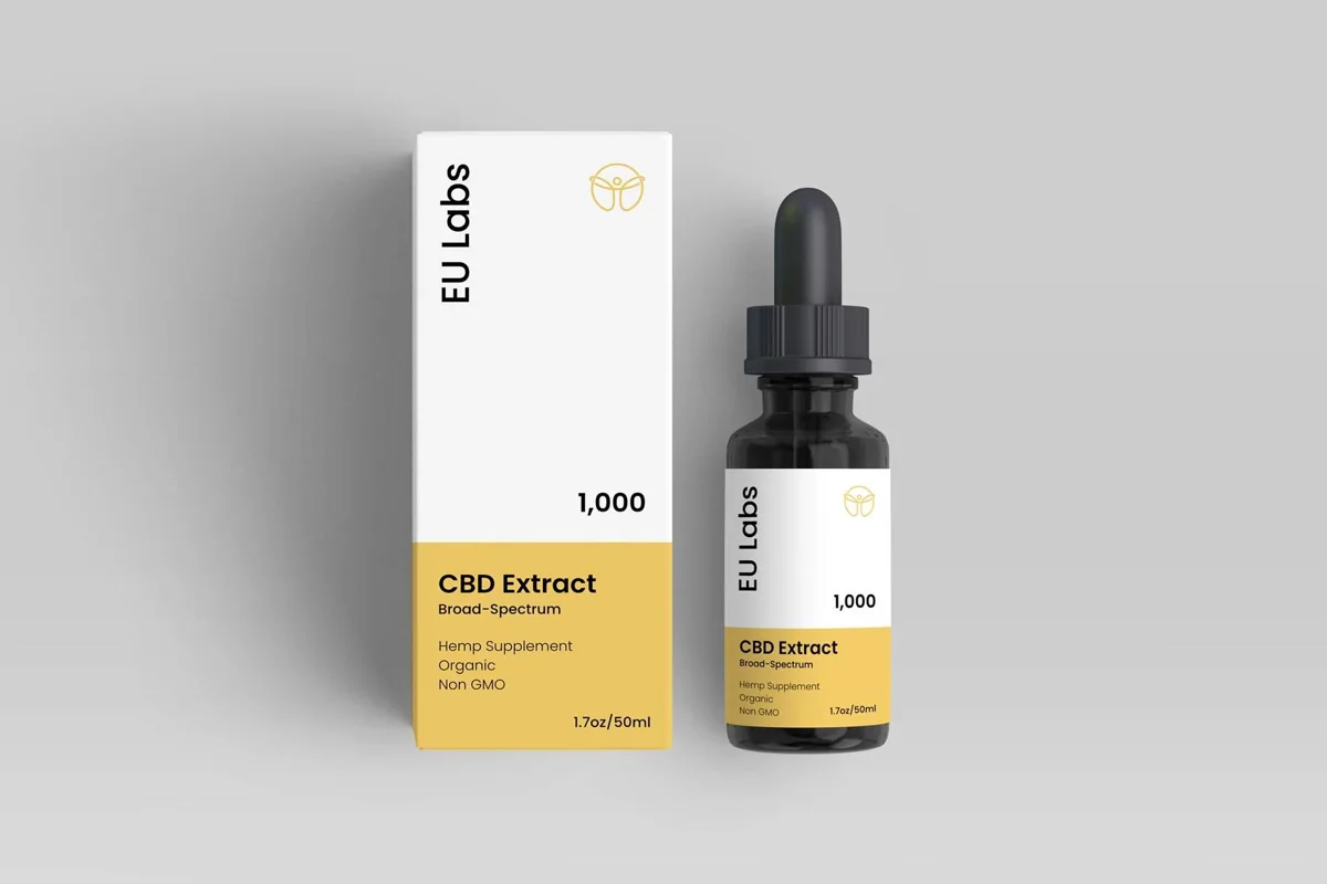 1000mg broad-spectrum CBD oil bottle and box — CBD Oil Sydney