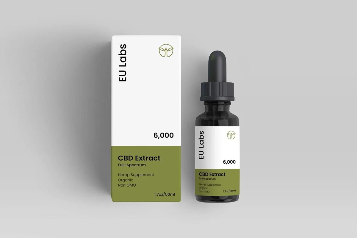 6000mg full-spectrum CBD oil bottle and box — CBD Oil Sydney