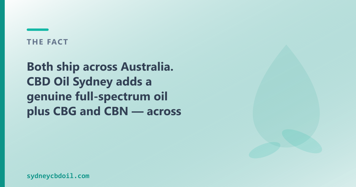 CBD Oil Sydney ships to Sydney and NSW — full-spectrum, broad-spectrum, CBG, CBN and pet CBD oils from $89.95