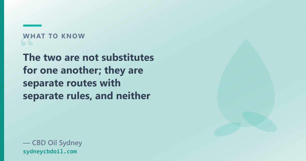 Prescription medical cannabis and over-the-counter CBD oil: two separate routes with different rules — CBD Oil Sydney Sydney